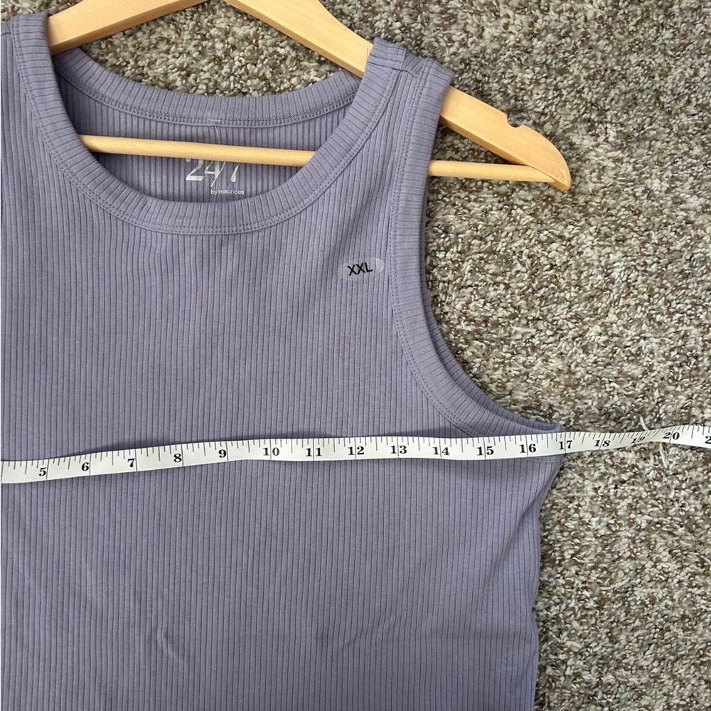 🦋 NWT Maurices Lavender Ribbed Tank Top Purple Casual Stretch Comfy XXL - Picture 6 of 7